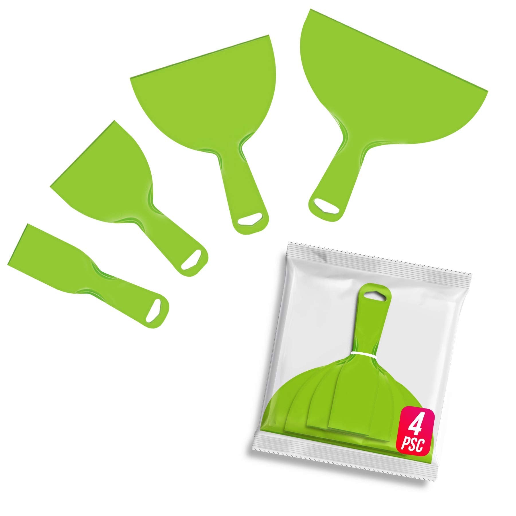 HASTHIP® 4 PCS Putty Scrapers, Putty Knives, Putty Knife Set, Flexible Plastic Paint Scraper Tool 2/4/6/8inch for Drywall Finishing, Plaster Scraping, Decals and Wallpaper HASTHIP® 4 PCS Putty Scrapers, Putty Knives, Putty Knife Set, Flexible Plastic Paint Scraper Tool 2/4/6/8inch for Drywall Finishing, Plaster Scraping, Decals and Wallpaper